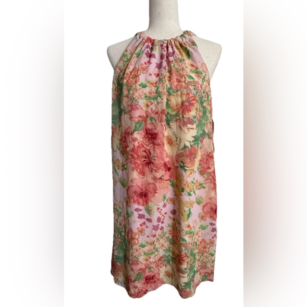 J.B.S. LTD. Vibrant Floral Trapeze Dress